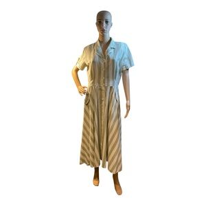 Rabbit Rabbit Rabbit Designs Women’s Vintage Green Stripe Dress Size 12